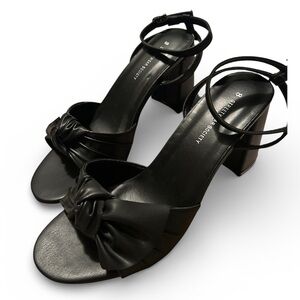 Black Bow Ankle Strap Heels